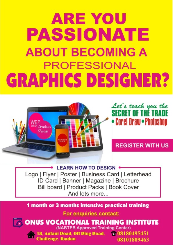 Graphics design trainin in Ibadan